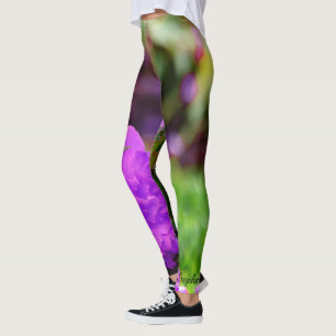 Leggings Guêtres personnalisées, fleurs pourpres