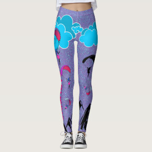 Leggings Guêtres pourpres de lutin de parapentisme de la