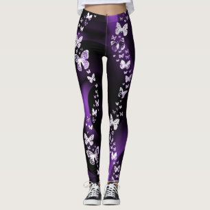 Leggings Guêtres pourpres de remous de papillon