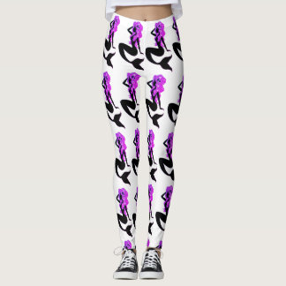 Leggings Guêtres pourpres de yoga de sirène