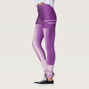 Leggings Guêtres pourpres d'équipe/club de rayure avec de