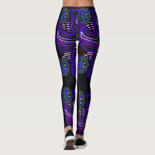 Leggings Guêtres pourpres et bleues d'image de Mola