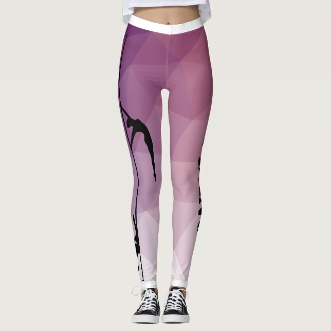 Leggings Guêtres pourpres et roses de danse de forme (Devant)