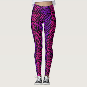 Leggings Guêtres pourpres roses géniales d'impression de