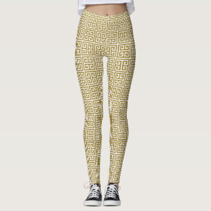 Leggings Guêtres principales grecques d'or