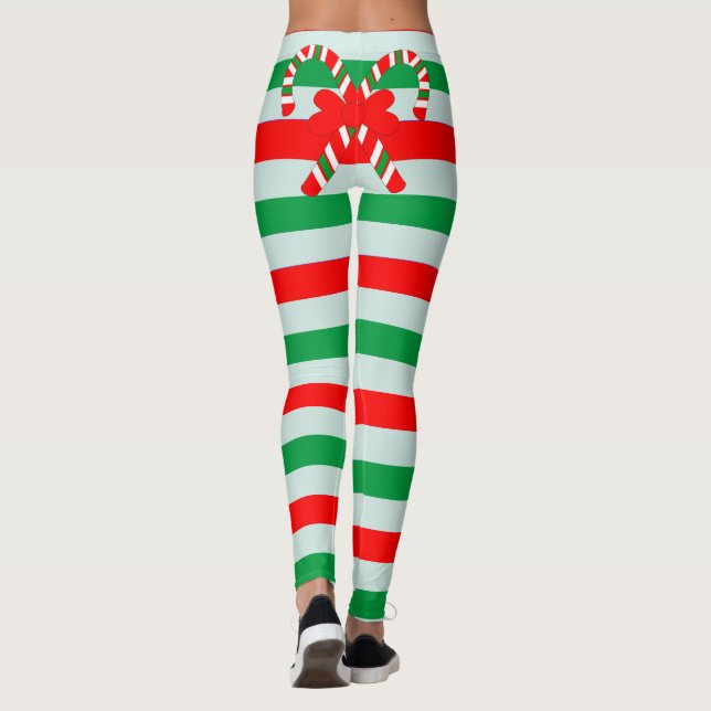 Leggings Guêtres rayées de sucre de canne drôle (Dos)
