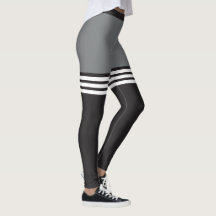 Guêtres rayées noires et blanches de sports