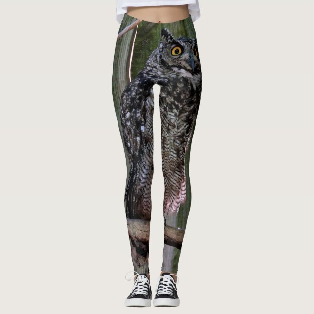 Leggings Guêtres renversantes de hibou (Devant)