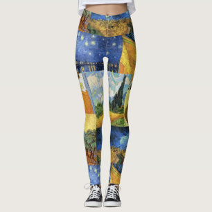 Leggings Guêtres rêveuses d'art de peintures de Van Gogh