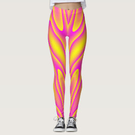 Leggings Guêtres Rose-Jaunes de remous