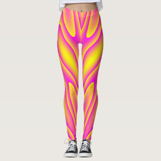 Leggings Guêtres Rose-Jaunes de remous