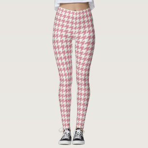 Leggings Guêtres roses classiques de motif de pied-de-poul