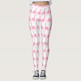 Leggings Guêtres roses de dinosaure