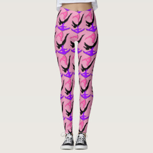 Leggings Guêtres roses de motif de conception de