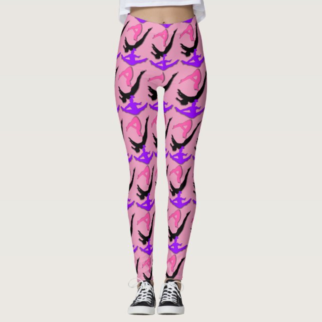 Leggings Guêtres roses de motif de conception de (Devant)