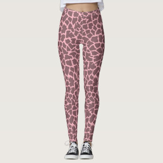 Leggings Guêtres roses d'impression de girafe