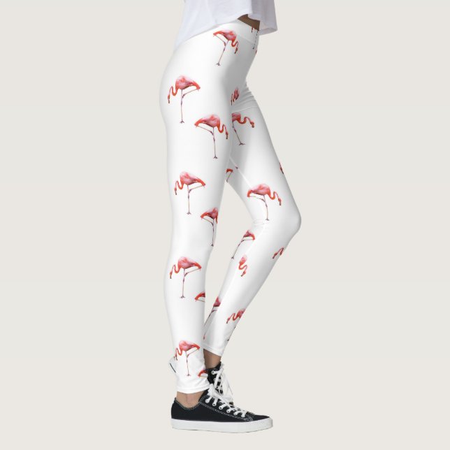 Leggings Guêtres roses et blanches à la mode de Flamant (Droite)