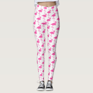 Leggings Guêtres roses et blanches de Flamant rose