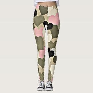 Leggings Guêtres roses et vertes de Camo