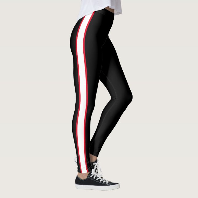 Leggings Guêtres rouges/blanches simples de rayure (Droite)