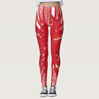Leggings Guêtres rouges de mandala