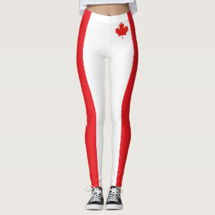 Leggings Guêtres rouges et blanches de drapeau du Canada