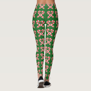 Leggings Guêtres rouges et vertes drôles de candycane