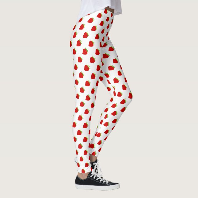 Leggings Guêtres rouges mignonnes de motif de fraise (Droite)