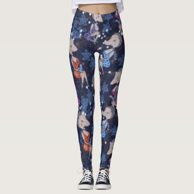 Leggings guêtres sexy de bleu de rats (Devant)