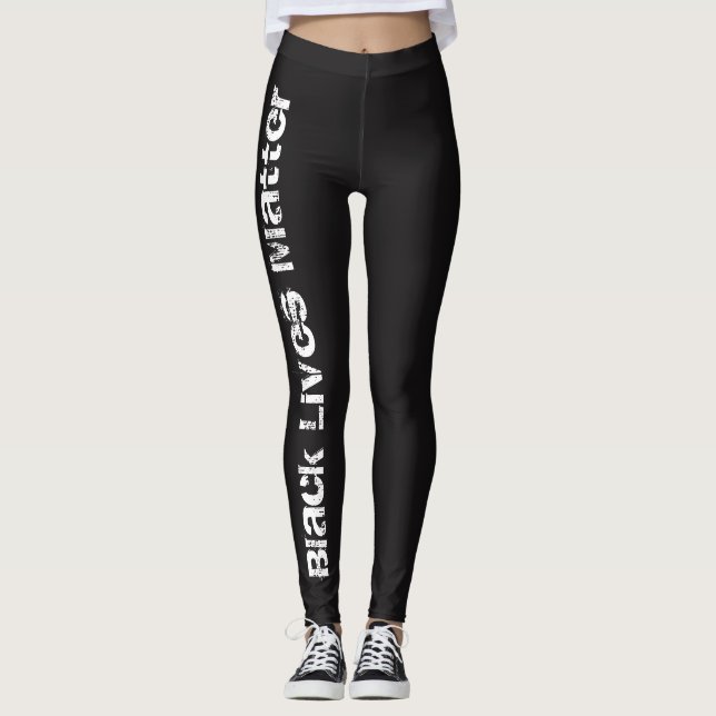 Leggings Guêtres simples de matière noire des vies (Devant)