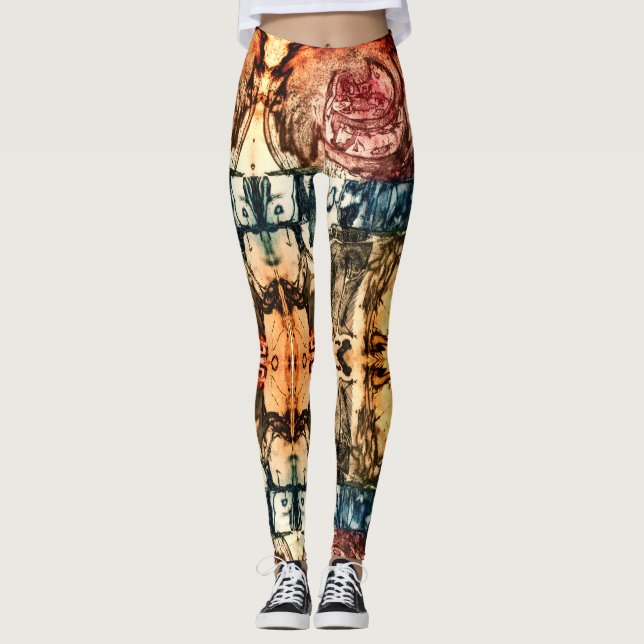 Leggings Guêtres tribales d'intaille (Devant)