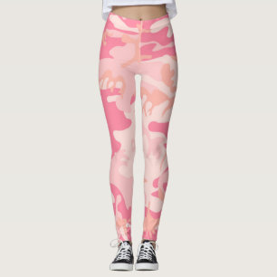 Leggings Guêtres urbaines de Camo de roses pâles
