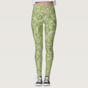 Leggings guêtres vertes de dentelle