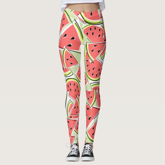 Leggings Guêtres vertes de pastèque (Devant)