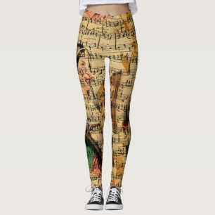 Leggings Guêtres victoriennes d'aquarelle de feuille de