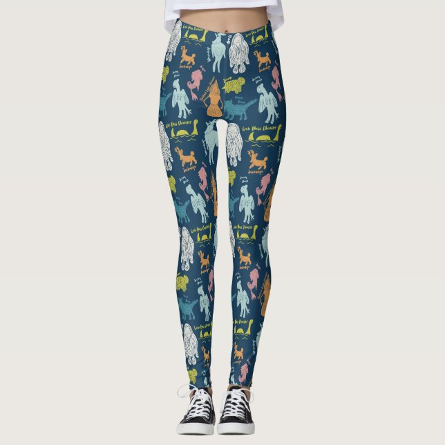 Leggings Guide de cryptozoologie des cristaux de dessin (Devant)