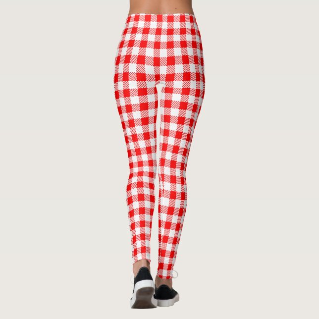 Leggings Guingan rouge (Dos)