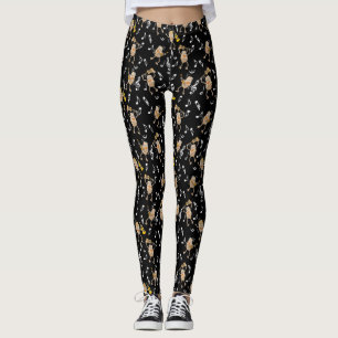 Leggings Guitar Rocks Music Notes Motif