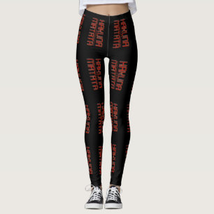 Leggings Hakuna Matata Red Black week-end Détendez-vous cha