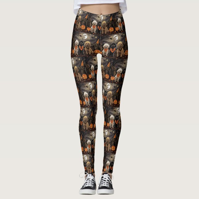 Leggings Halloween caniche Éffrayant (Devant)