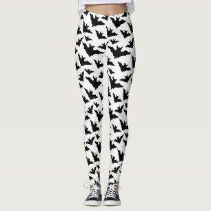 Leggings Halloween chauves-souris blanches cool éffrayant m