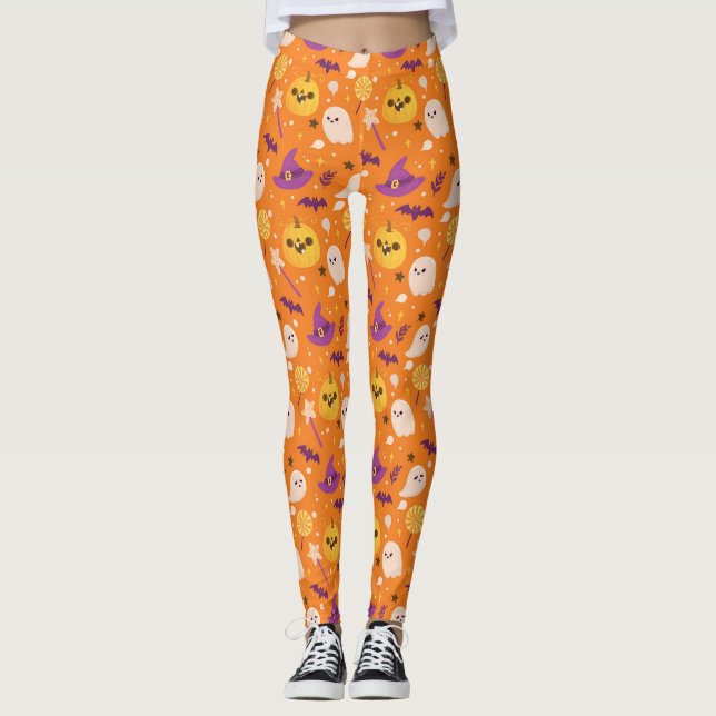Leggings Halloween citrouille (Devant)