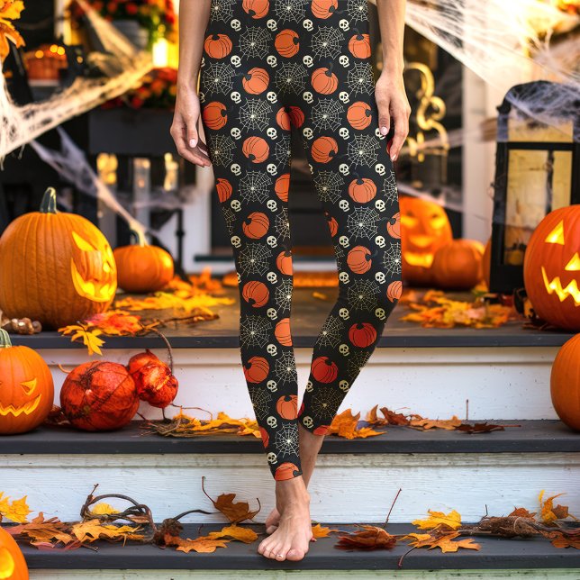 Leggings Halloween Citrouille et fête du crâne (Créateur téléchargé)