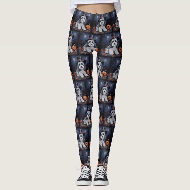 Leggings Halloween Citrouilles Havanais effraie (Devant)