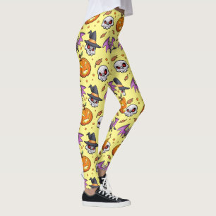 Leggings Halloween Cool déplaisant (Jaune)