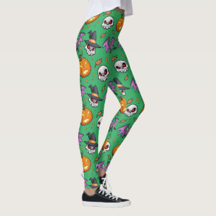 Leggings Halloween Cool déplaisant (vert)
