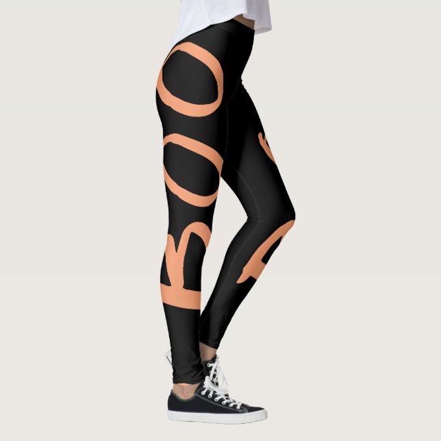 Leggings Halloween Legges de Boo Orange Noir (Droite)