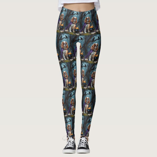 Leggings Halloween lunique Cavalier King Charles Spaniel (Devant)