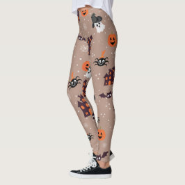 Leggings Halloween Motif Pale Taupe