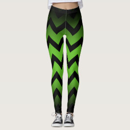 Leggings Halloween noir chevron rayures lignes ombre vert